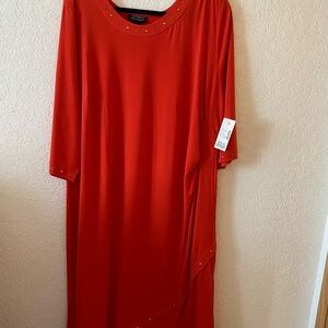 Catherine’s Vibrant Deep Orange Long Sleeve Dress Size 1X